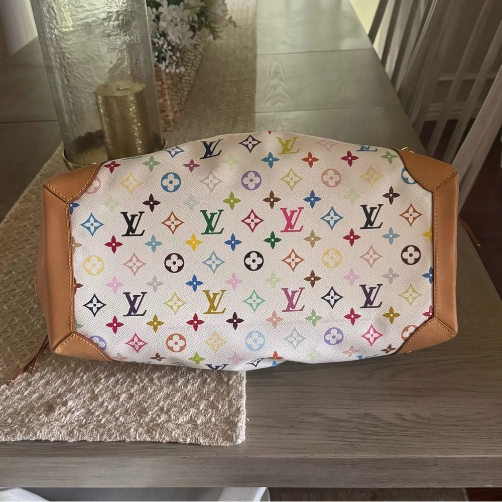 LOUIS VUITTON Murakami White Multicolor Monogram Ursula Bag